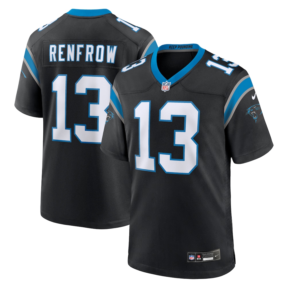 Carolina Panthers Merch - Men's Hunter Renfrow Team Game Jersey, Black 1 - Unicasport Carolina Panthers Merch - Men's Hunter Renfrow Team Game Jersey, Black