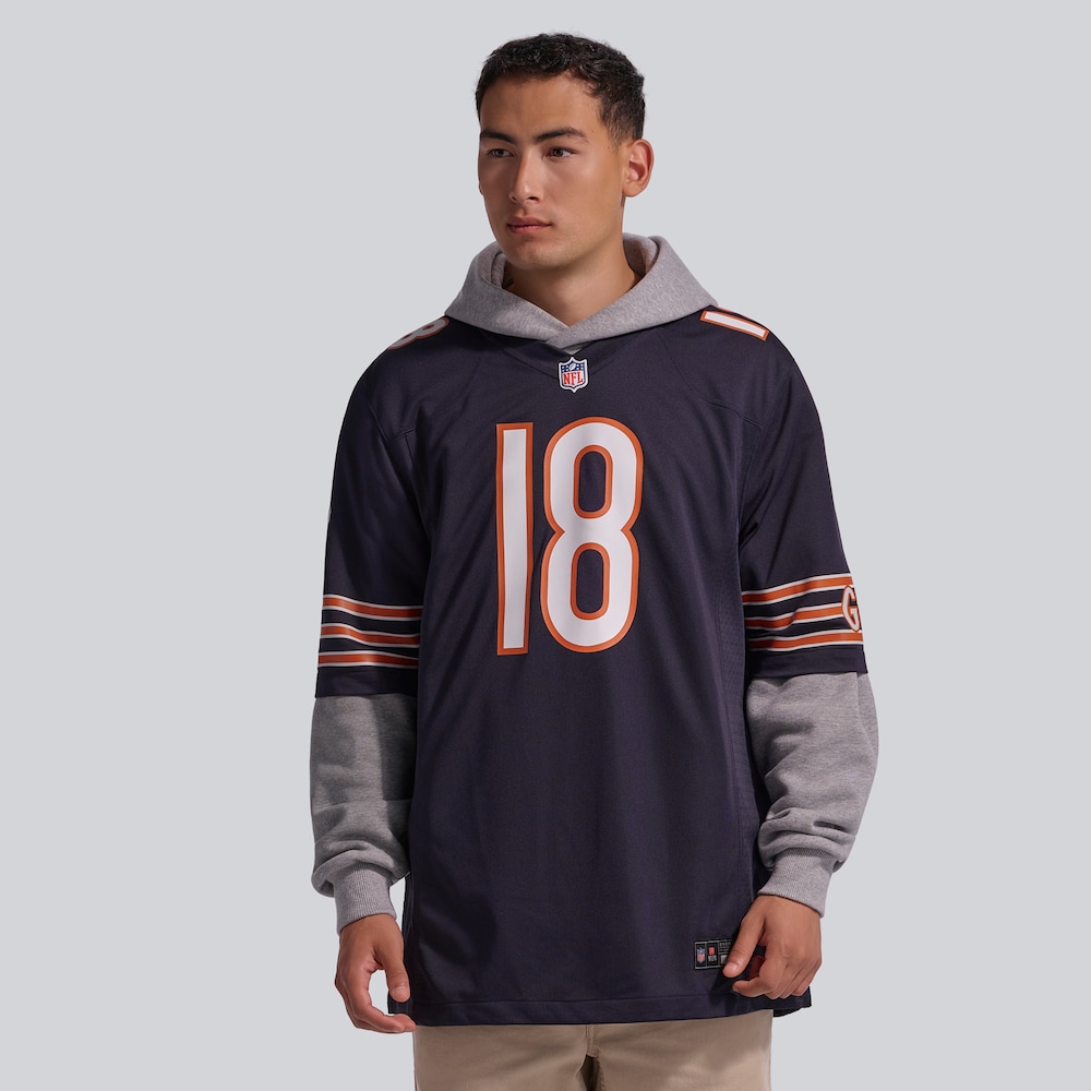 Chicago Bears Merch - Men's Caleb Williams Player Game Jersey, Navy 1 - Unicasport Chicago Bears Merch - Men's Caleb Williams Player Game Jersey, Navy