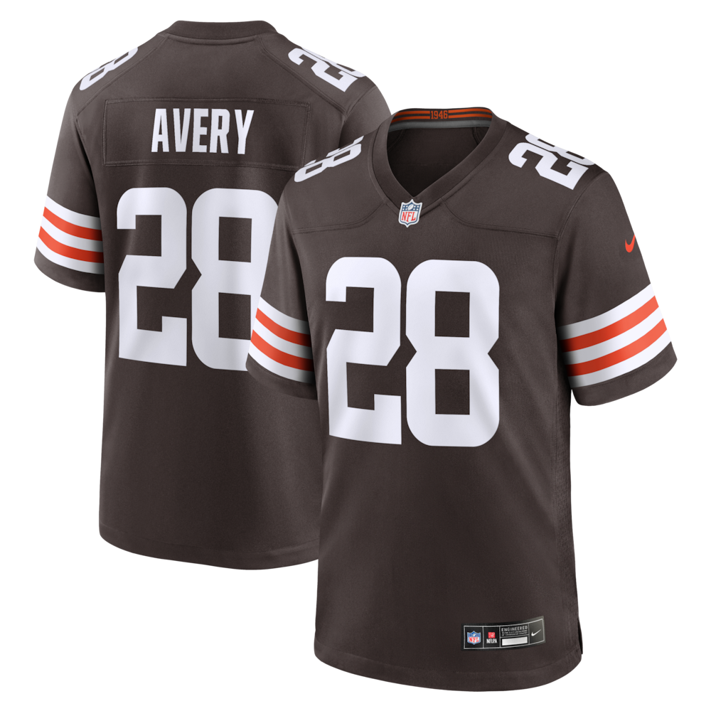 Cleveland Browns Merch - Men's Tre Avery Team Game Jersey, Brown - Cool Football Gifts 1 - Unicasport Cleveland Browns Merch - Men's Tre Avery Team Game Jersey, Brown - Cool Football Gifts