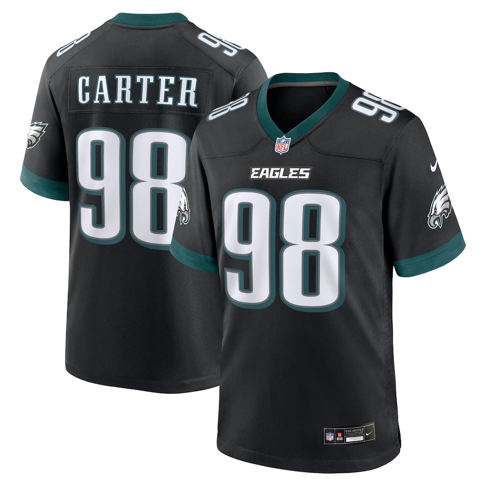 Philadelphia Eagles Merch - Men's Jalen Carter Alternate Jersey, Black - American Football Fan Gifts 1 - Unicasport Philadelphia Eagles Merch - Men's Jalen Carter Alternate Jersey, Black - American Football Fan Gifts
