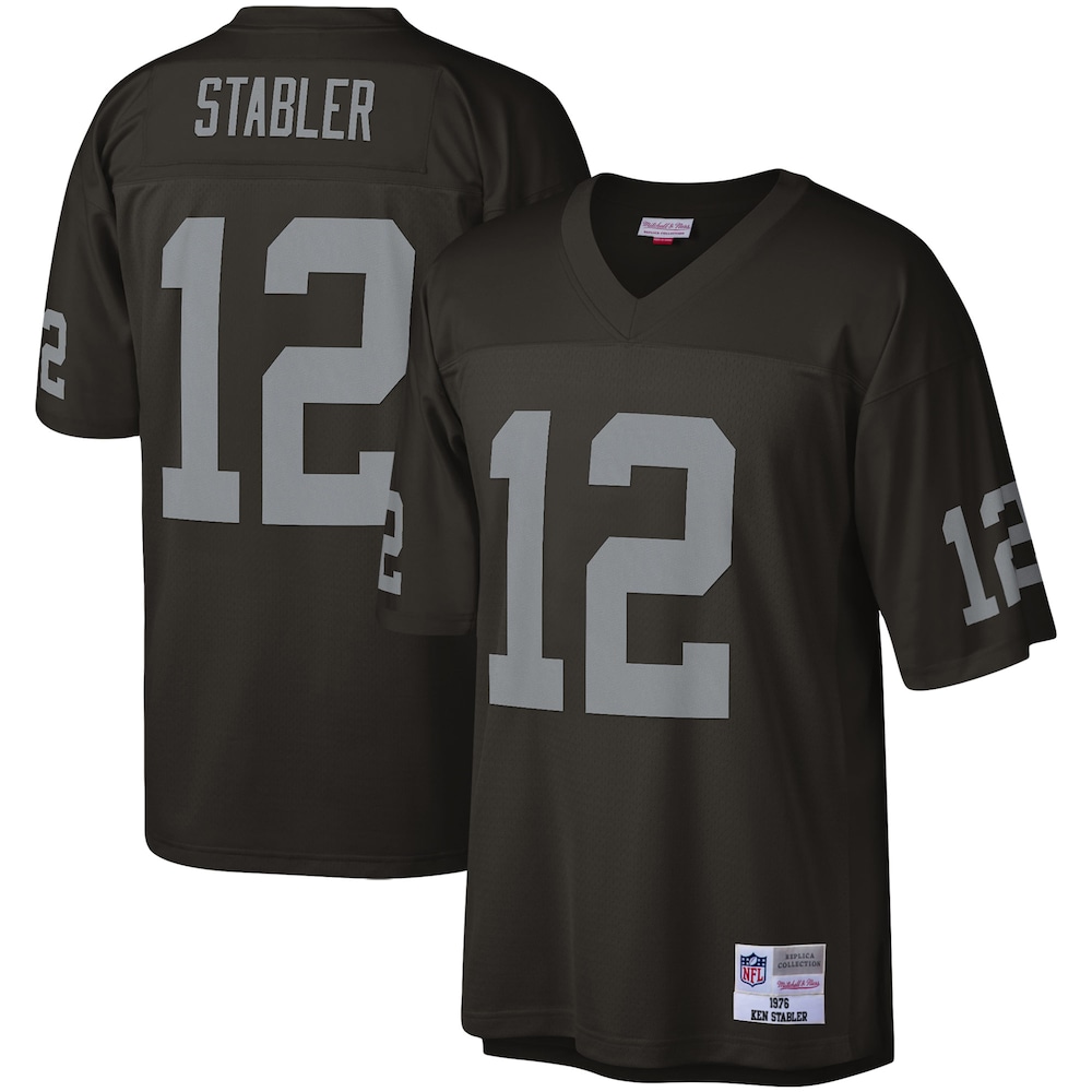 Las Vegas Raiders Merch - Men's Ken Stabler Legacy Replica Jersey, Black 1 - Unicasport Las Vegas Raiders Merch - Men's Ken Stabler Legacy Replica Jersey, Black