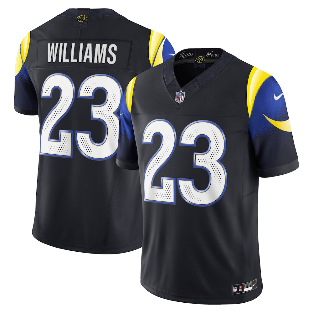 Los Angeles Rams Merch - Men's Kyren Williams Midnight 2025 Rivalries Collection Stitched Limited Jersey, Blue 1 - Unicasport Los Angeles Rams Merch - Men's Kyren Williams Midnight 2025 Rivalries Collection Stitched Limited Jersey, Blue