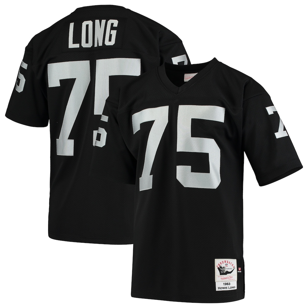 Las Vegas Raiders Merch - Men's 1983 Howie Long Authentic Throwback Retired Player Jersey, Black