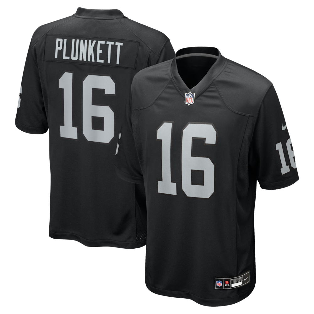 Las Vegas Raiders Merch - Men's Jim Plunkett Game Retired Player Jersey, Black 1 - Unicasport Las Vegas Raiders Merch - Men's Jim Plunkett Game Retired Player Jersey, Black