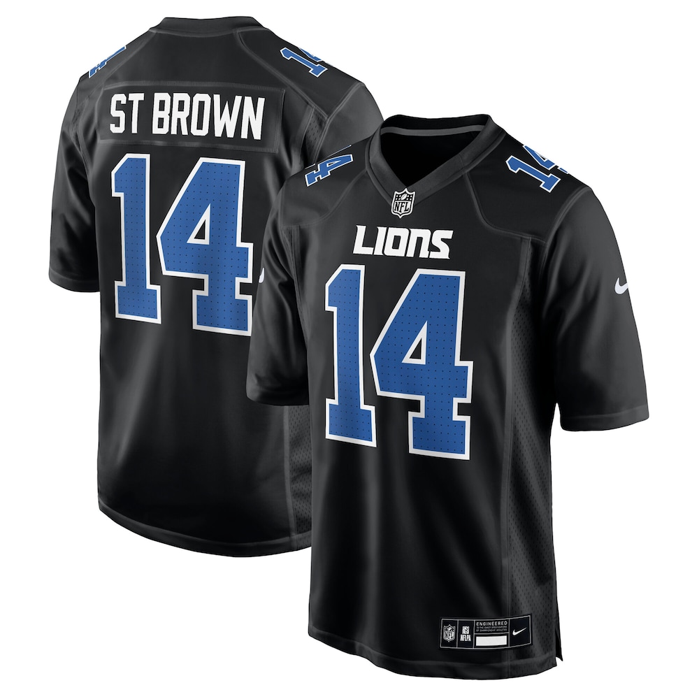 Detroit Lions Merch - Men's Amon-Ra St. Carbon Carbon Fashion Jersey, Black Brown 1 - Unicasport Detroit Lions Merch - Men's Amon-Ra St. Carbon Carbon Fashion Jersey, Black Brown