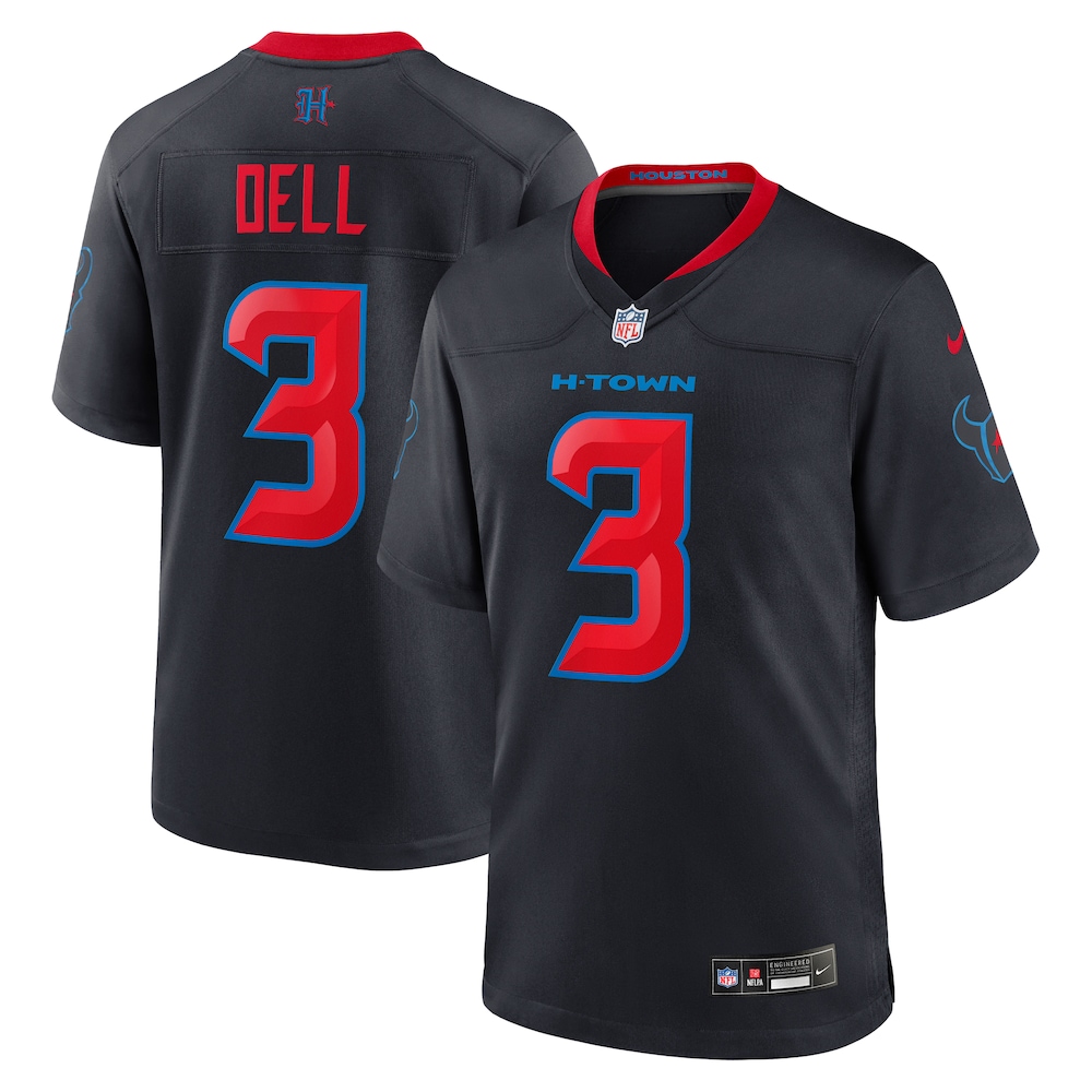 Houston Texans Merch - Men's Tank Dell 2nd Alternate Game Jersey, Navy 1 - Unicasport Houston Texans Merch - Men's Tank Dell 2nd Alternate Game Jersey, Navy