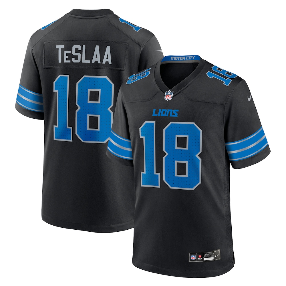 Detroit Lions Merch - Men's Isaac TeSlaa Alternate Jersey, Black - Football Christmas Gifts 1 - Unicasport Detroit Lions Merch - Men's Isaac TeSlaa Alternate Jersey, Black - Football Christmas Gifts