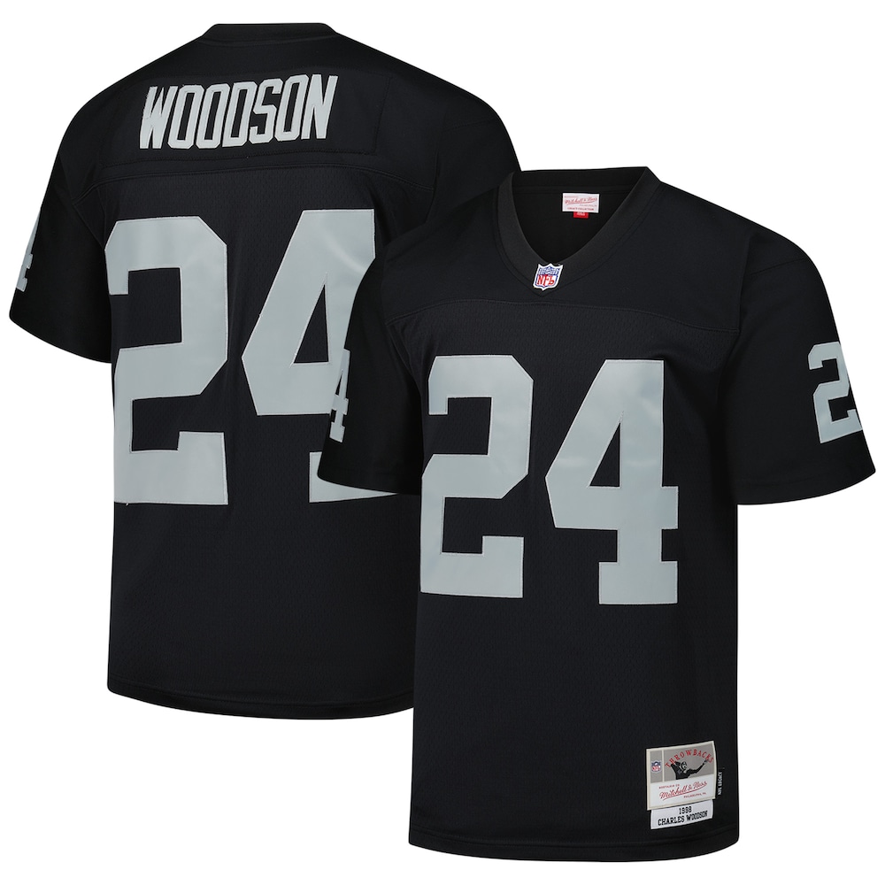 Las Vegas Raiders Merch - Men's Charles Woodson Legacy Replica Jersey, Black 1 - Unicasport Las Vegas Raiders Merch - Men's Charles Woodson Legacy Replica Jersey, Black
