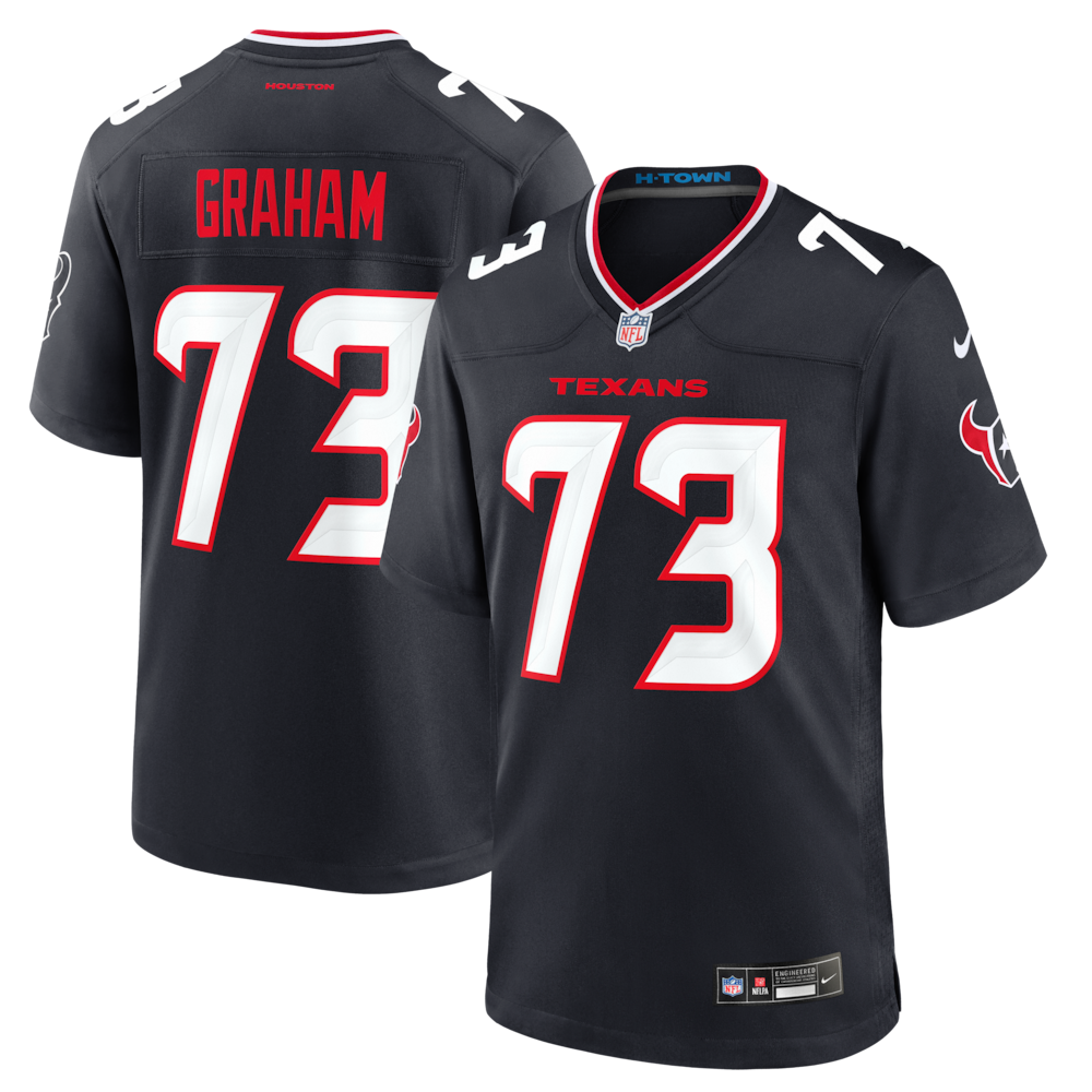 Houston Texans Merch - Men's Derrick Graham Team Game Jersey, Navy 1 - Unicasport Houston Texans Merch - Men's Derrick Graham Team Game Jersey, Navy