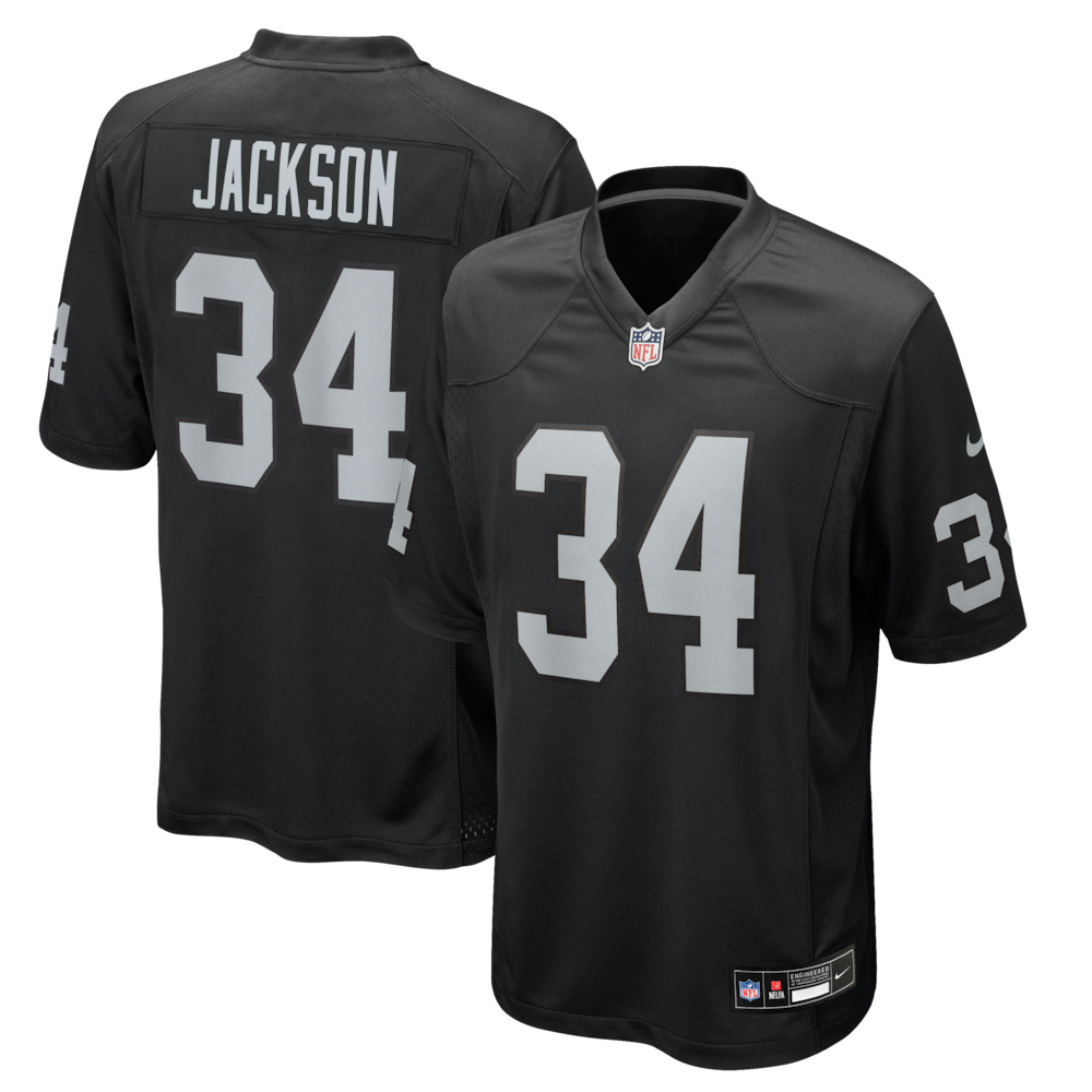 Las Vegas Raiders Merch - Men's Bo Jackson Game Retired Player Jersey, Black 1 - Unicasport Las Vegas Raiders Merch - Men's Bo Jackson Game Retired Player Jersey, Black