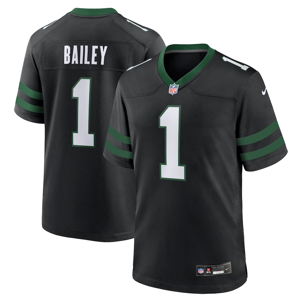 New York Jets Merch - Men's David Bailey Legacy Alternate Jersey, Black 1 - Unicasport New York Jets Merch - Men's David Bailey Legacy Alternate Jersey, Black