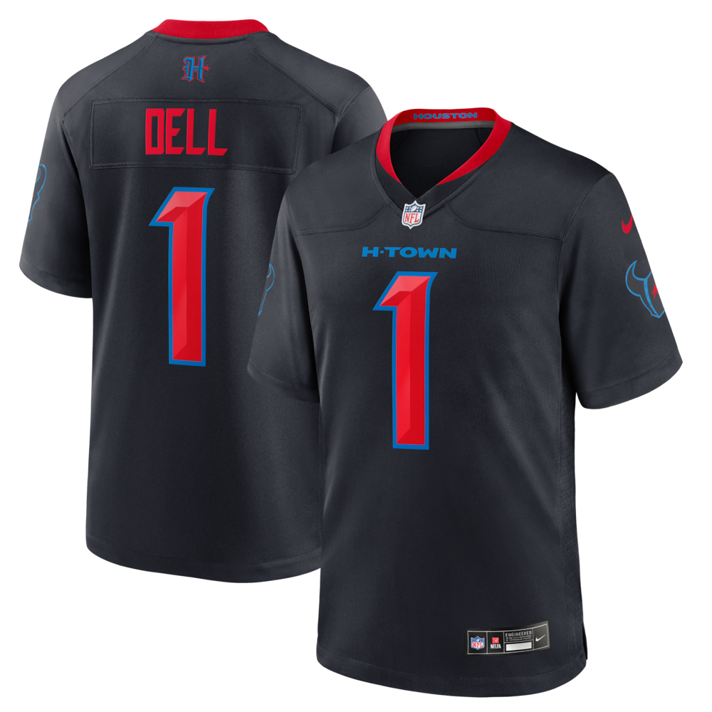 Houston Texans Merch - Men's Tank Dell Alternate Game Jersey, Navy 1 - Unicasport Houston Texans Merch - Men's Tank Dell Alternate Game Jersey, Navy
