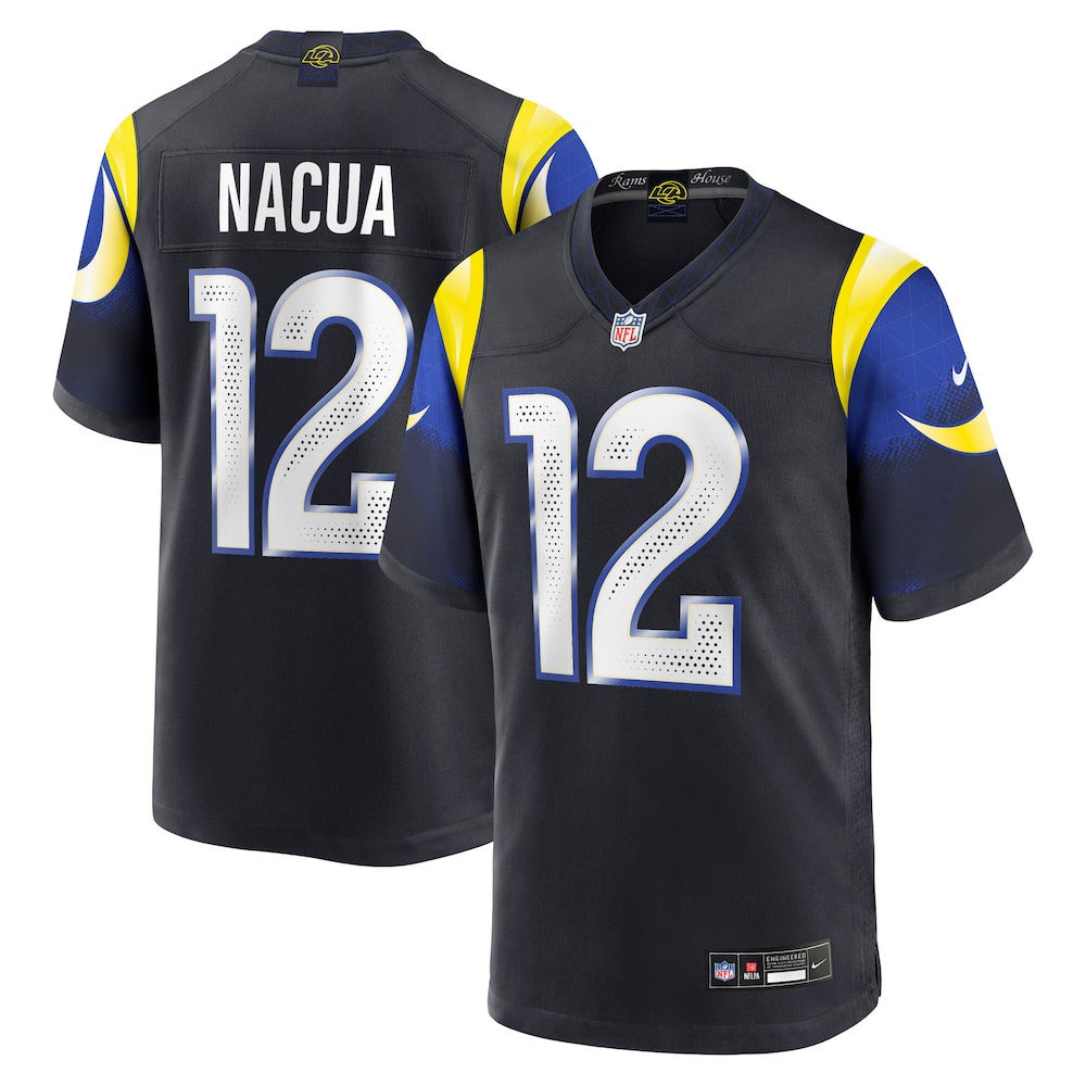 Los Angeles Rams Merch - Men's Puka Nacua Midnight 2025 Rivalries Collection Game Jersey, Blue 1 - Unicasport Los Angeles Rams Merch - Men's Puka Nacua Midnight 2025 Rivalries Collection Game Jersey, Blue