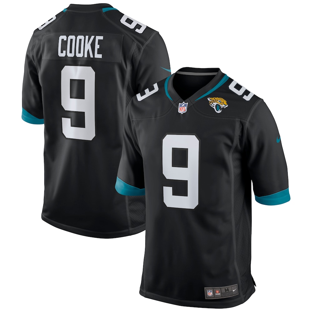Jacksonville Jaguars Merch - Men's Logan Cooke Game Jersey, Black 1 - Unicasport Jacksonville Jaguars Merch - Men's Logan Cooke Game Jersey, Black