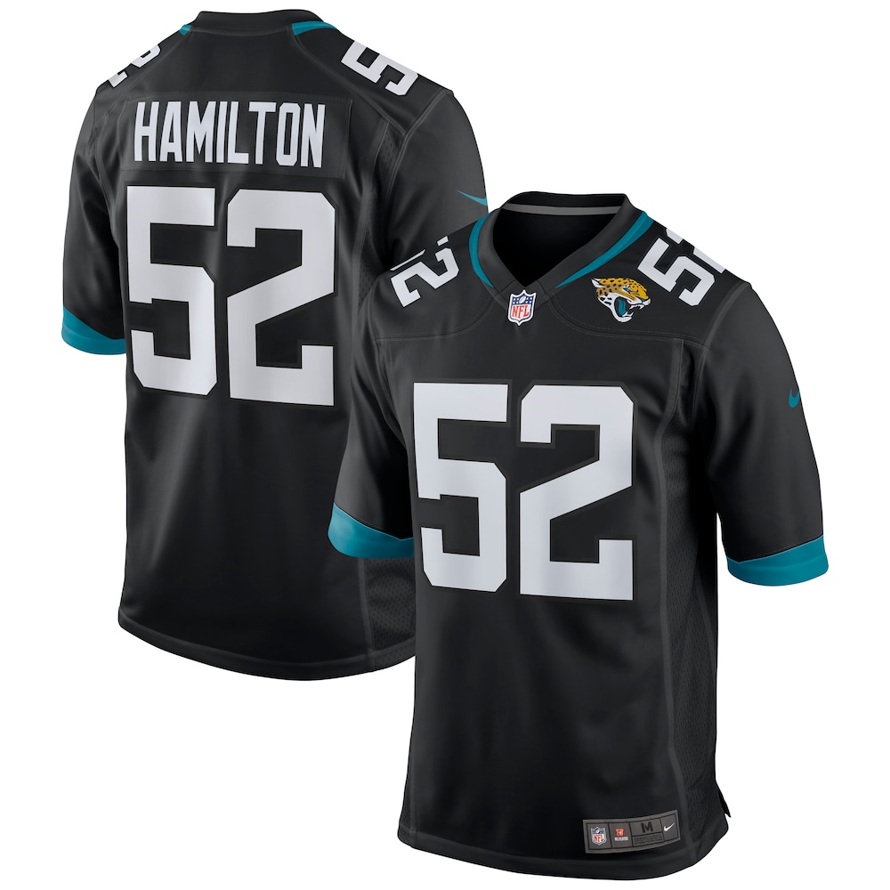 Jacksonville Jaguars Merch - Men's DaVon Hamilton Game Jersey, Black 1 - Unicasport Jacksonville Jaguars Merch - Men's DaVon Hamilton Game Jersey, Black