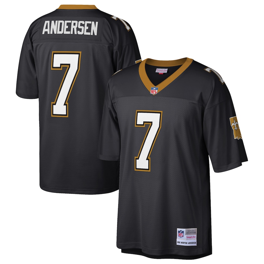 New Orleans Saints Merch - Men's Morten Andersen Retired Player Legacy Replica Jersey, Black - American Football Presents 1 - Unicasport New Orleans Saints Merch - Men's Morten Andersen Retired Player Legacy Replica Jersey, Black - American Football Presents