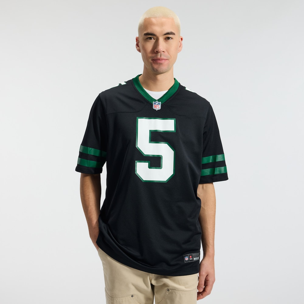 New York Jets Merch - Men's Garrett Wilson Legacy Alternate Game Jersey, Black 1 - Unicasport New York Jets Merch - Men's Garrett Wilson Legacy Alternate Game Jersey, Black