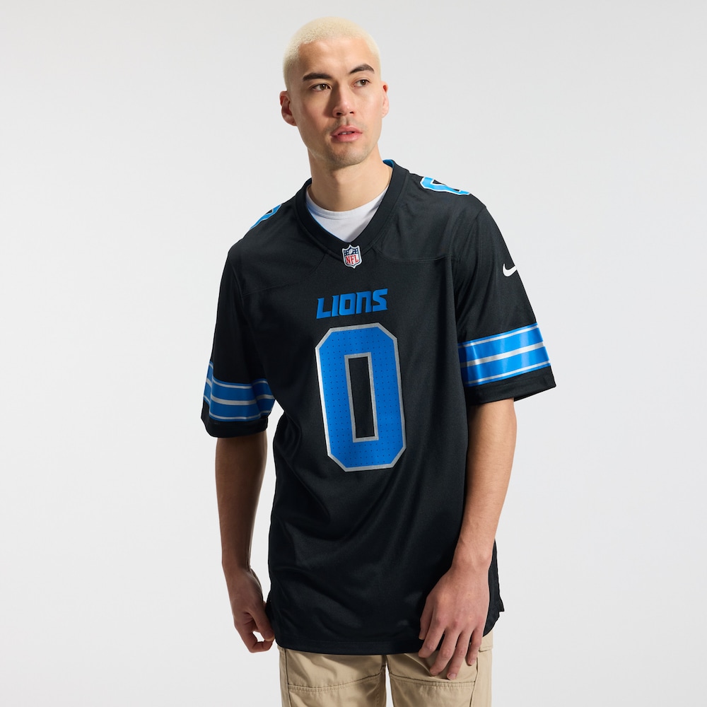 Detroit Lions Merch - Men's Jahmyr Gibbs 2nd Alternate Jersey, Black 1 - Unicasport Detroit Lions Merch - Men's Jahmyr Gibbs 2nd Alternate Jersey, Black