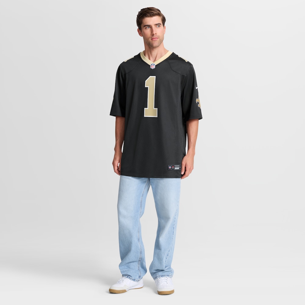 New Orleans Saints Merch - Men's Number 1 Dad Game Jersey, Black 1 - Unicasport New Orleans Saints Merch - Men's Number 1 Dad Game Jersey, Black
