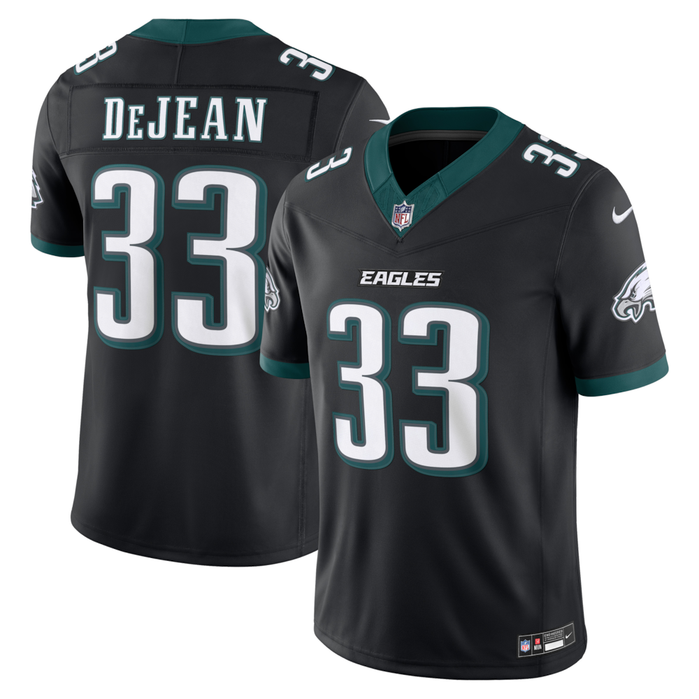 Philadelphia Eagles Merch - Men's Cooper DeJean Alternate Vapor F.U.S.E. Stitched Limited Jersey, Black 1 - Unicasport Philadelphia Eagles Merch - Men's Cooper DeJean Alternate Vapor F.U.S.E. Stitched Limited Jersey, Black