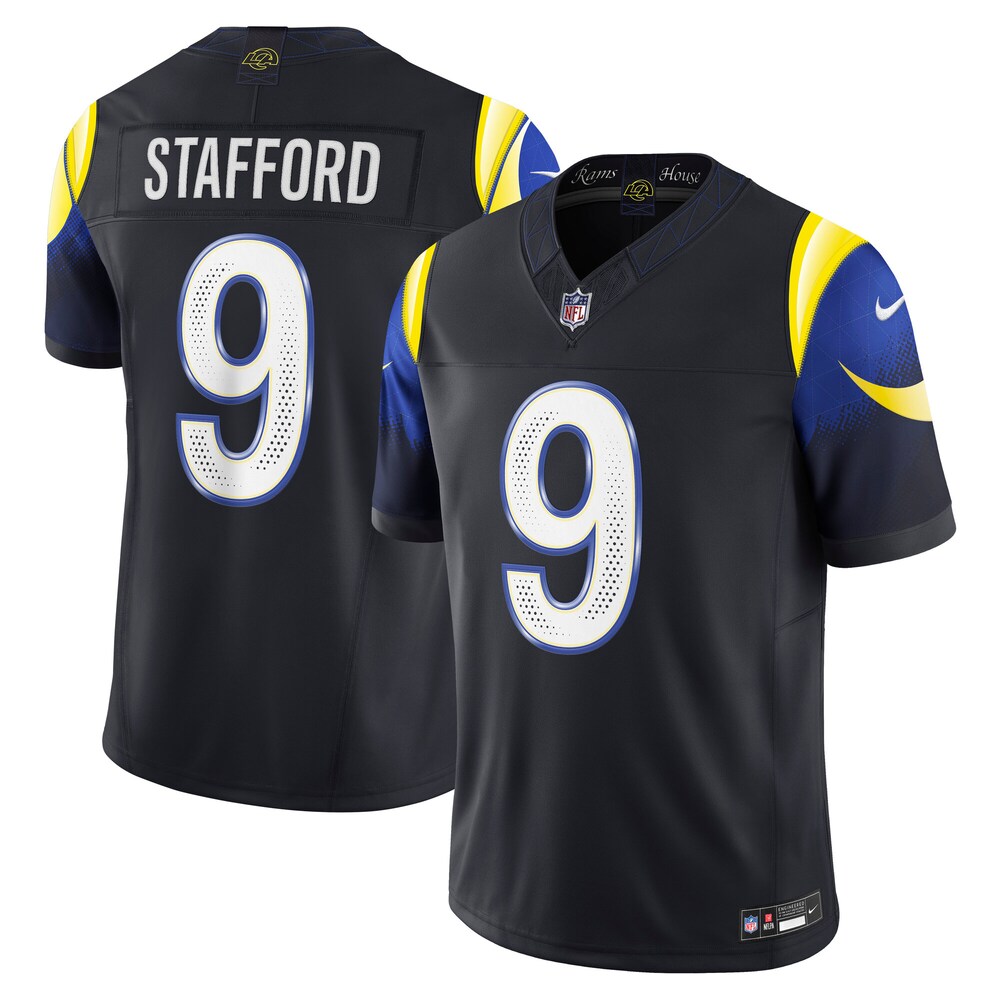 Los Angeles Rams Merch - Men's Matthew Stafford Midnight 2025 Rivalries Collection Stitched Limited Jersey, Blue 1 - Unicasport Los Angeles Rams Merch - Men's Matthew Stafford Midnight 2025 Rivalries Collection Stitched Limited Jersey, Blue