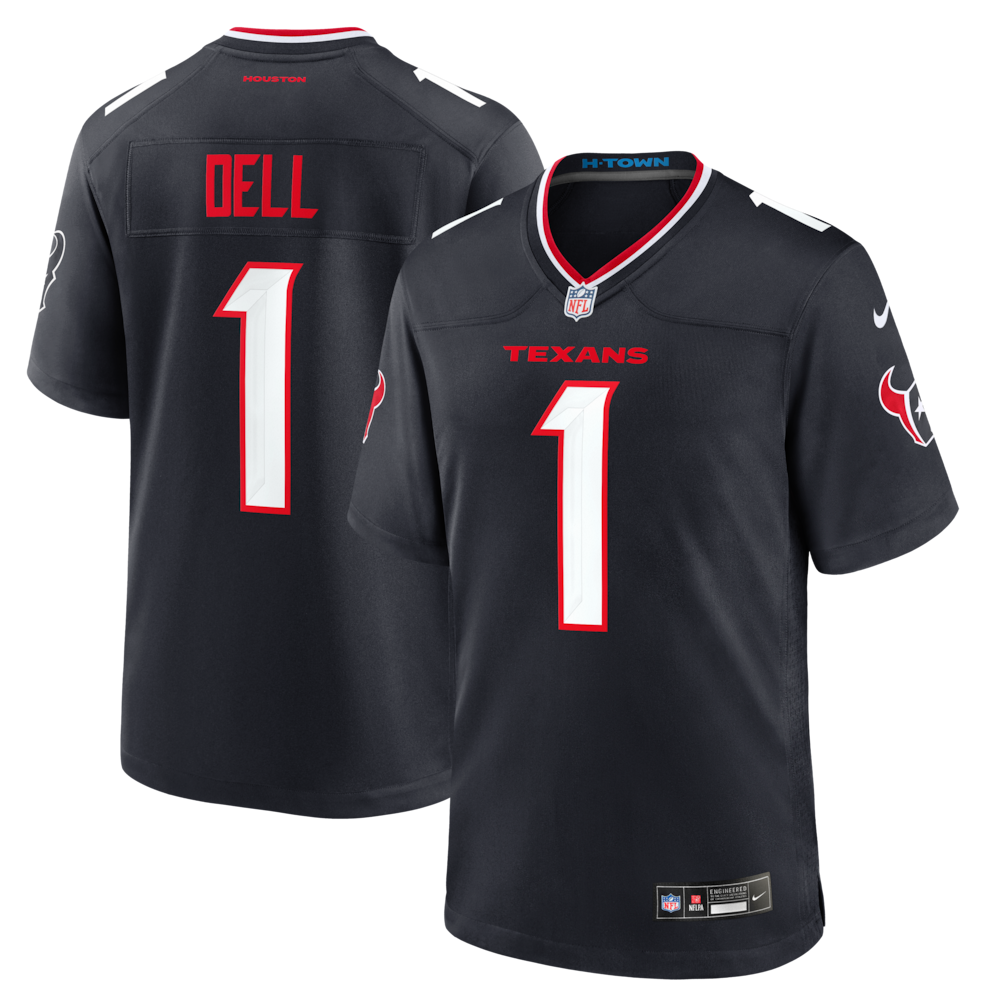 Houston Texans Merch - Men's Tank Dell Team Game Jersey, Navy 1 - Unicasport Houston Texans Merch - Men's Tank Dell Team Game Jersey, Navy
