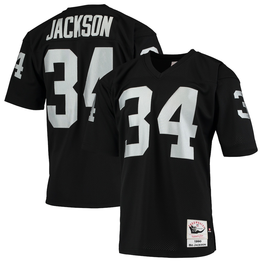 Las Vegas Raiders Merch - Men's 1990 Bo Jackson Authentic Throwback Retired Player Jersey, Black - Good Gifts For Football Fans 1 - Unicasport Las Vegas Raiders Merch - Men's 1990 Bo Jackson Authentic Throwback Retired Player Jersey, Black - Good Gifts For Football Fans