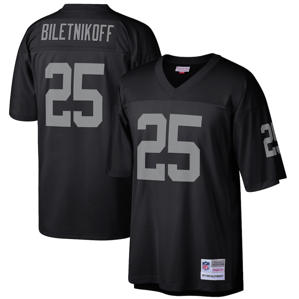 Las Vegas Raiders Merch - Men's Fred Biletnikoff Retired Player Legacy Replica Jersey, Black 1 - Unicasport Las Vegas Raiders Merch - Men's Fred Biletnikoff Retired Player Legacy Replica Jersey, Black