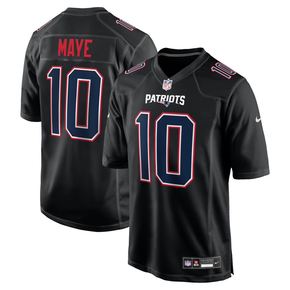New England Patriots Merch - Men's Drake Maye Carbon Fashion Game Jersey, Black 1 - Unicasport New England Patriots Merch - Men's Drake Maye Carbon Fashion Game Jersey, Black
