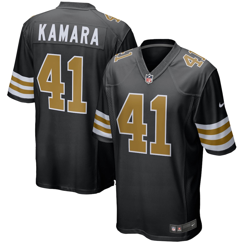 New Orleans Saints Merch - Men's Alvin Kamara Alternate Game Jersey, Black 1 - Unicasport New Orleans Saints Merch - Men's Alvin Kamara Alternate Game Jersey, Black