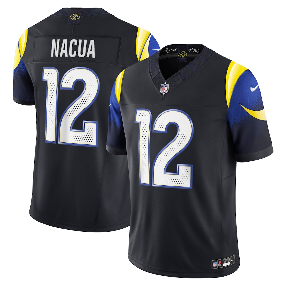 Los Angeles Rams Merch - Men's Puka Nacua Midnight 2025 Rivalries Collection Stitched Limited Jersey, Blue - Birthday Present For Football Fan 1 - Unicasport Los Angeles Rams Merch - Men's Puka Nacua Midnight 2025 Rivalries Collection Stitched Limited Jersey, Blue - Birthday Present For Football Fan