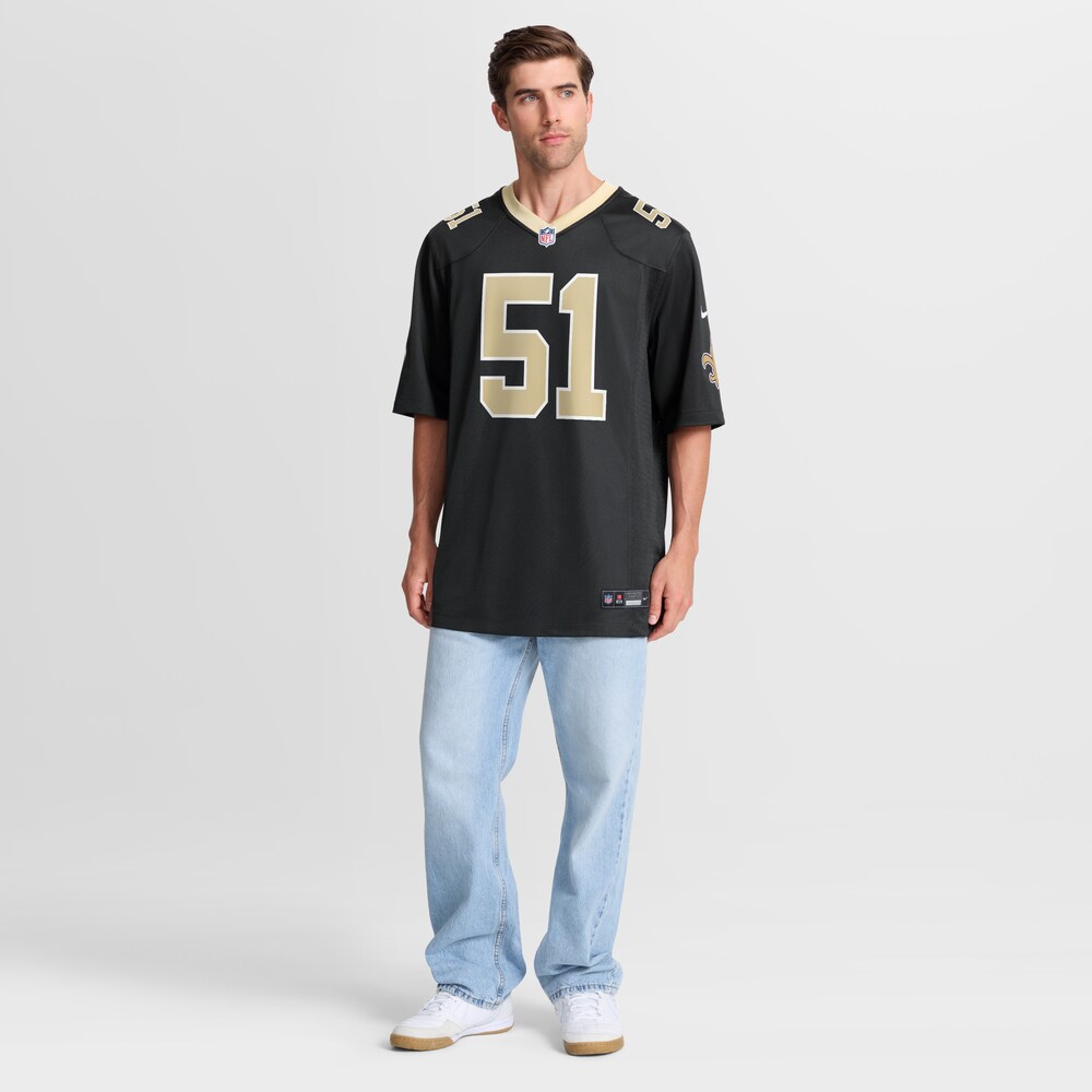 New Orleans Saints Merch - Men's Cesar Ruiz Game Jersey, Black 1 - Unicasport New Orleans Saints Merch - Men's Cesar Ruiz Game Jersey, Black