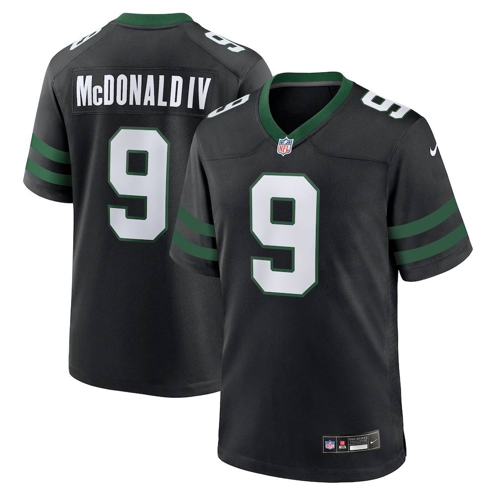 New York Jets Merch - Men's Will McDonald IV Legacy Alternate Game Jersey, Black 1 - Unicasport New York Jets Merch - Men's Will McDonald IV Legacy Alternate Game Jersey, Black