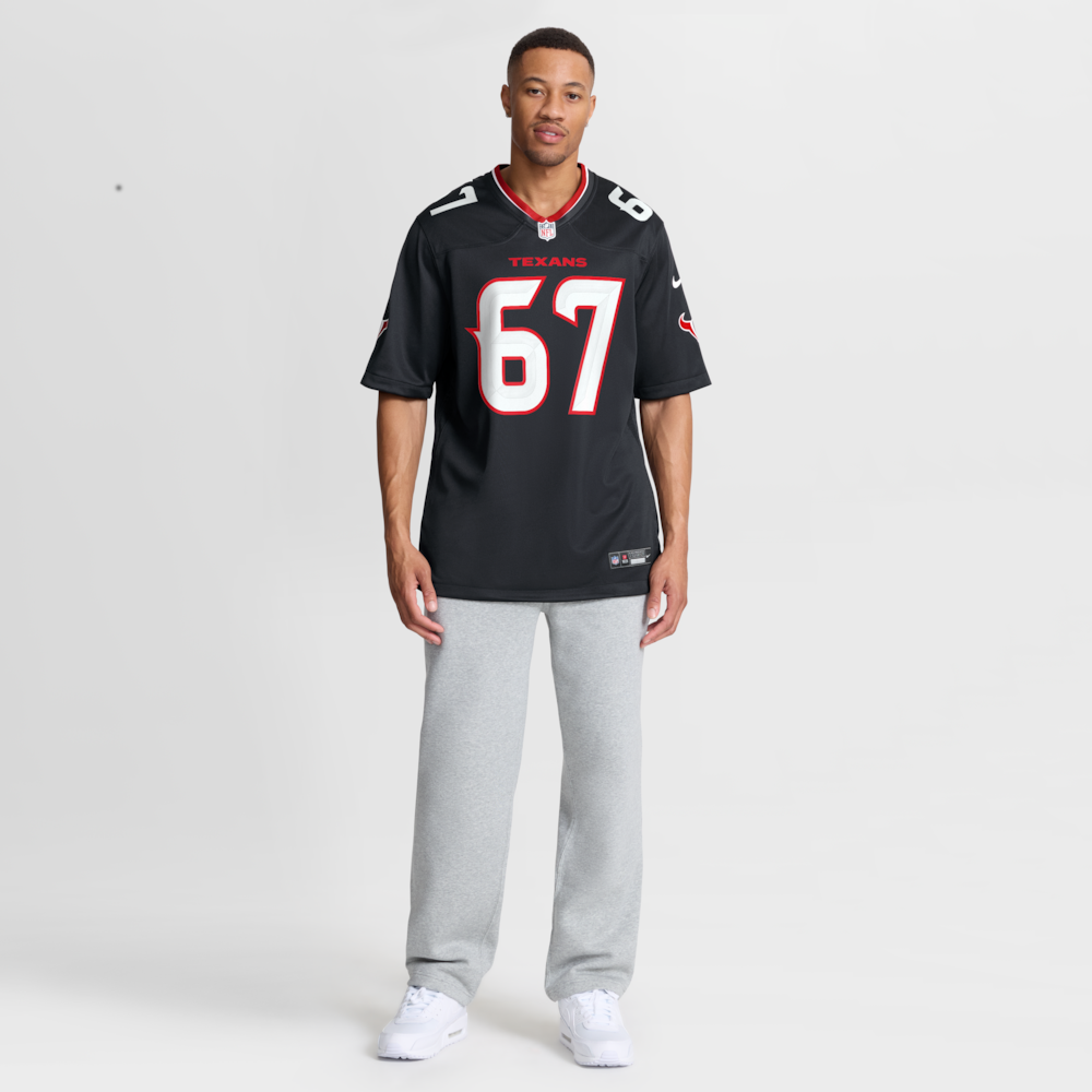 Houston Texans Merch - Men's Evan Team Game Jersey, Navy Brown - Presents For Football Lovers