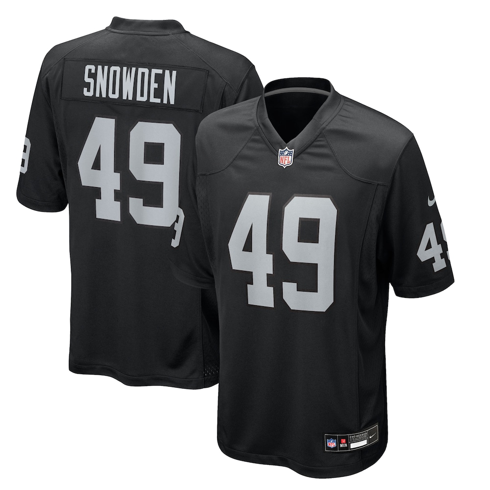 Las Vegas Raiders Merch - Men's Charles Snowden Team Game Jersey, Black 1 - Unicasport Las Vegas Raiders Merch - Men's Charles Snowden Team Game Jersey, Black