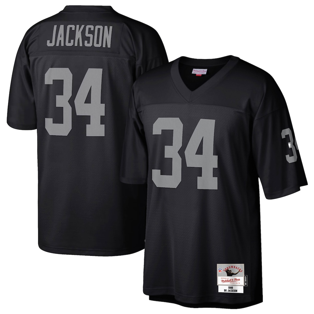 Las Vegas Raiders Merch - Men's Bo Jackson Legacy Replica Jersey, Black 1 - Unicasport Las Vegas Raiders Merch - Men's Bo Jackson Legacy Replica Jersey, Black