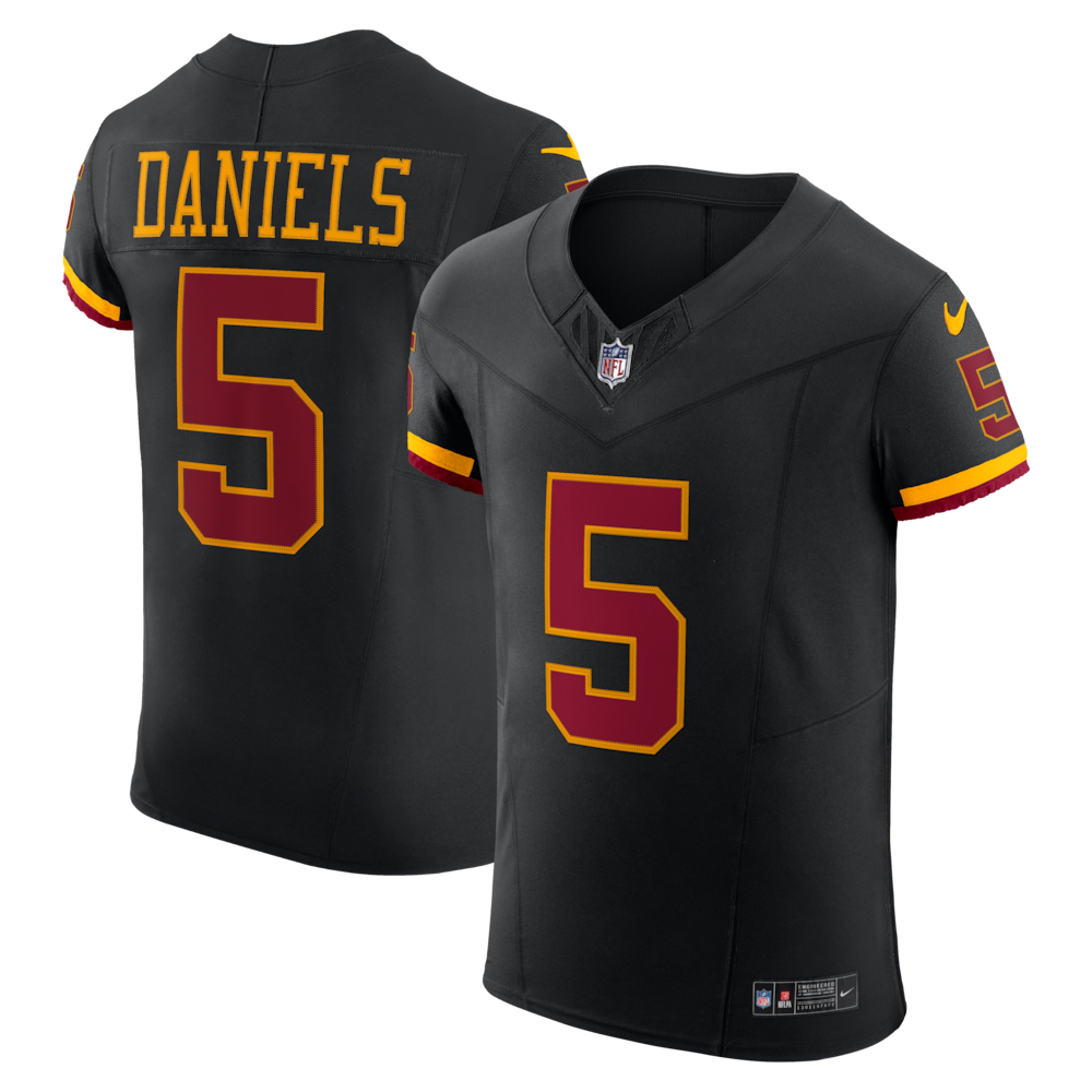 Washington Commanders Merch - Men's Jayden Daniels Alternate Vapor F.U.S.E. Elite Jersey, Black 1 - Unicasport Washington Commanders Merch - Men's Jayden Daniels Alternate Vapor F.U.S.E. Elite Jersey, Black