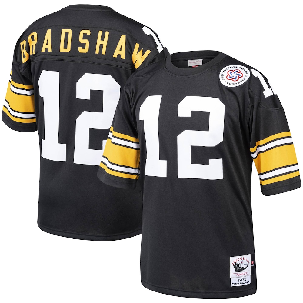 Pittsburgh Steelers Merch - Men's Terry Bradshaw Authentic Throwback Retired Player Jersey, Black 1 - Unicasport Pittsburgh Steelers Merch - Men's Terry Bradshaw Authentic Throwback Retired Player Jersey, Black