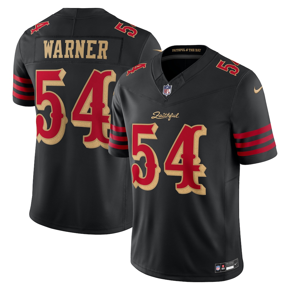 San Francisco 49ers Merch - Men's Fred Warner 2025 Rivalries Collection Stitched Limited Jersey, Black 1 - Unicasport San Francisco 49ers Merch - Men's Fred Warner 2025 Rivalries Collection Stitched Limited Jersey, Black