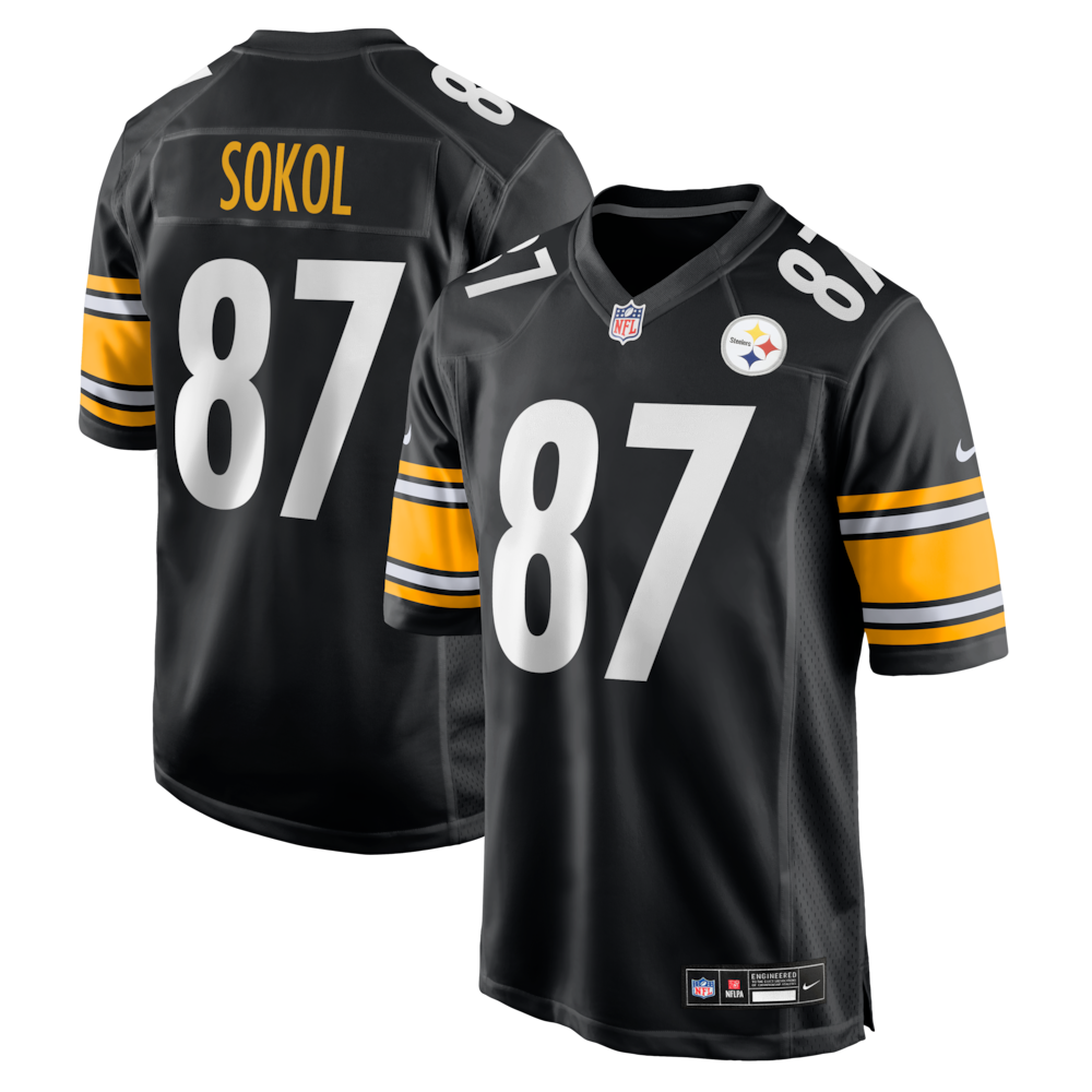 Pittsburgh Steelers Merch - Men's Matt Sokol Team Game Jersey, Black 1 - Unicasport Pittsburgh Steelers Merch - Men's Matt Sokol Team Game Jersey, Black