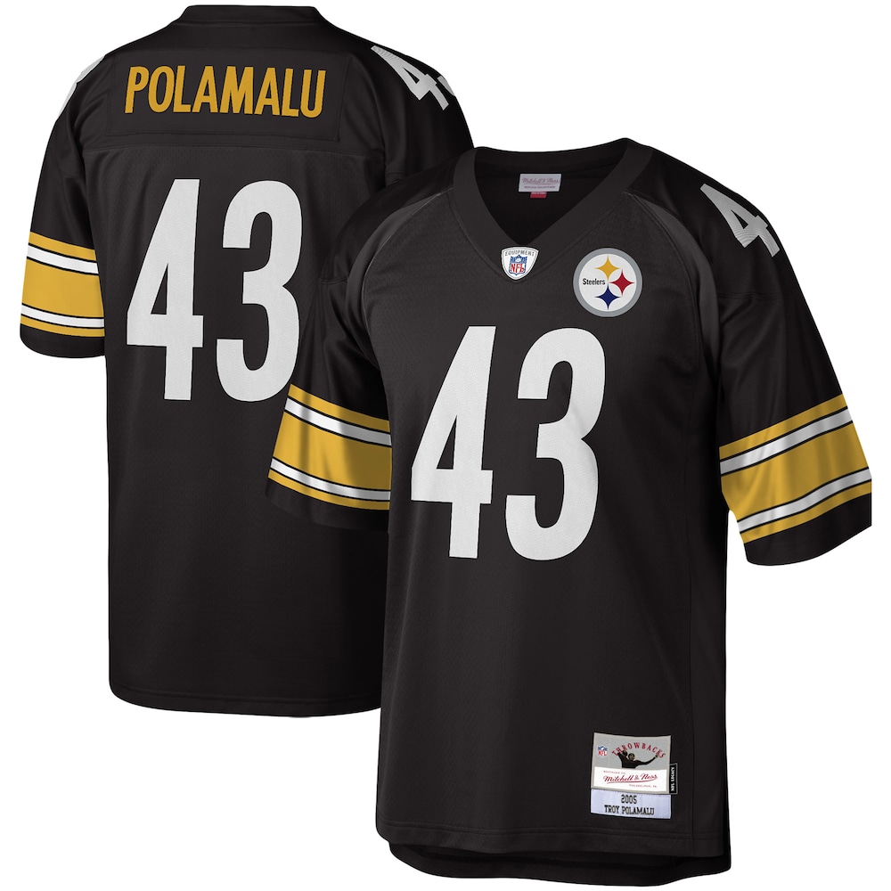 Pittsburgh Steelers Merch - Men's Troy Polamalu Legacy Replica Jersey, Black 1 - Unicasport Pittsburgh Steelers Merch - Men's Troy Polamalu Legacy Replica Jersey, Black