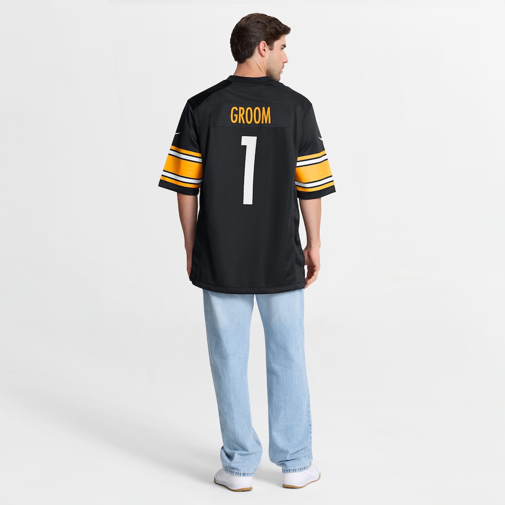 Pittsburgh Steelers Merch - Men's Number 1 Groom Game Jersey, Black 1 - Unicasport Pittsburgh Steelers Merch - Men's Number 1 Groom Game Jersey, Black