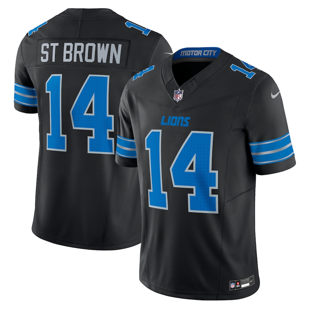 Detroit Lions Merch - Men's Amon-Ra St. 2nd Alternate Vapor F.U.S.E. Limited Jersey, Black Brown 1 - Unicasport Detroit Lions Merch - Men's Amon-Ra St. 2nd Alternate Vapor F.U.S.E. Limited Jersey, Black Brown