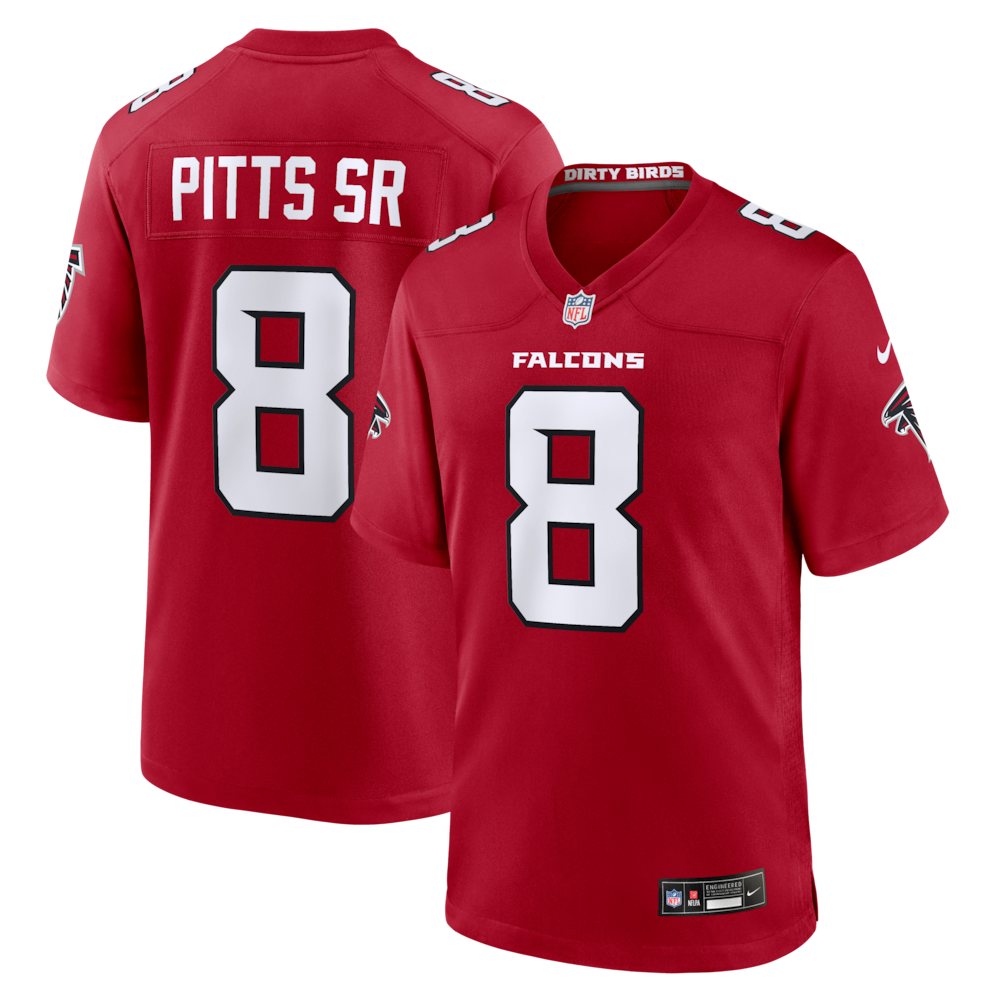 Atlanta Falcons Merch - Men's Kyle Pitts Sr. Game Jersey, Red 1 - Unicasport Atlanta Falcons Merch - Men's Kyle Pitts Sr. Game Jersey, Red