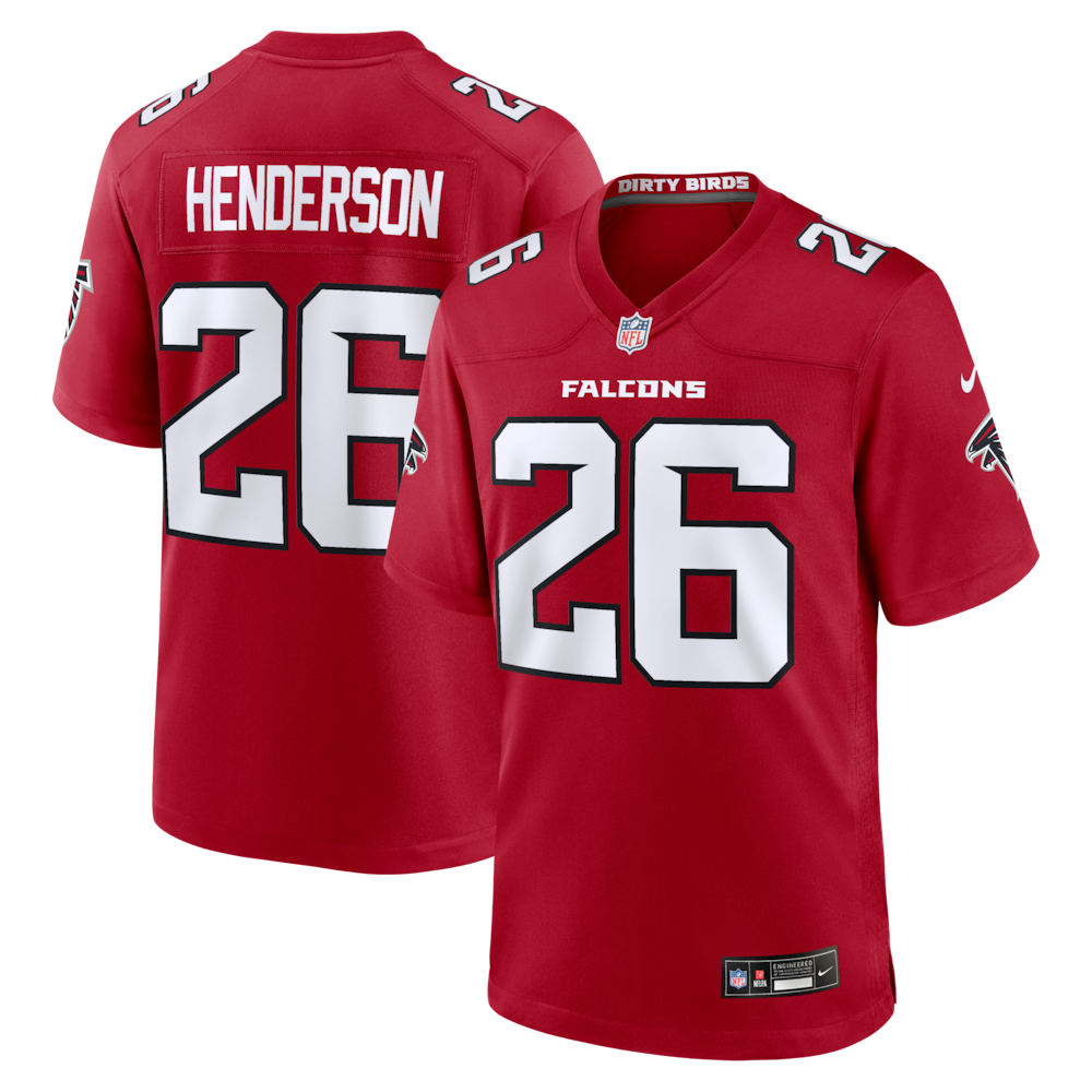 Atlanta Falcons Merch - Men's CJ Henderson Team Game Jersey, Red - Best Gift For A Football Lover 1 - Unicasport Atlanta Falcons Merch - Men's CJ Henderson Team Game Jersey, Red - Best Gift For A Football Lover