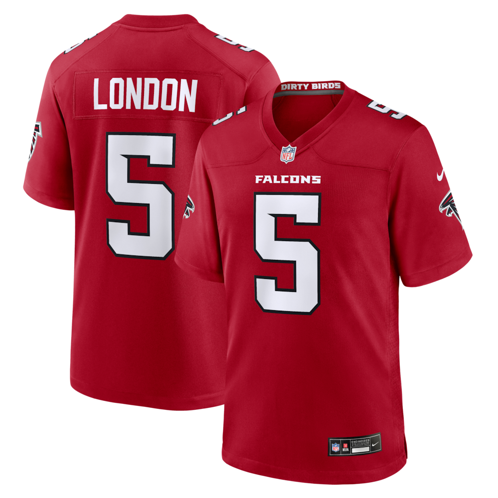 Atlanta Falcons Merch - Men's Drake London Game Jersey, Red For Adults 1 - Unicasport Atlanta Falcons Merch - Men's Drake London Game Jersey, Red For Adults