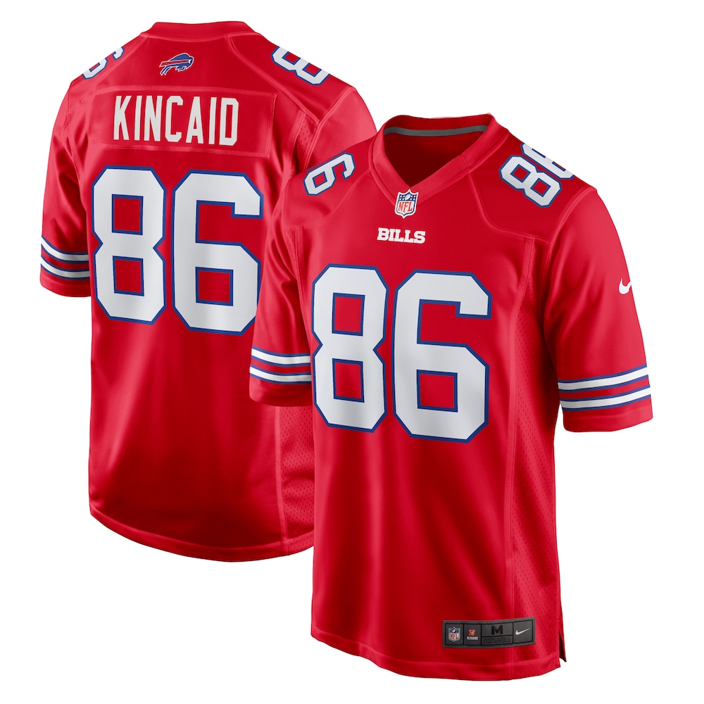 Buffalo Bills Merch - Men's Dalton Kincaid Alternate Game Jersey, Red - Football Gifts For Men 1 - Unicasport Buffalo Bills Merch - Men's Dalton Kincaid Alternate Game Jersey, Red - Football Gifts For Men