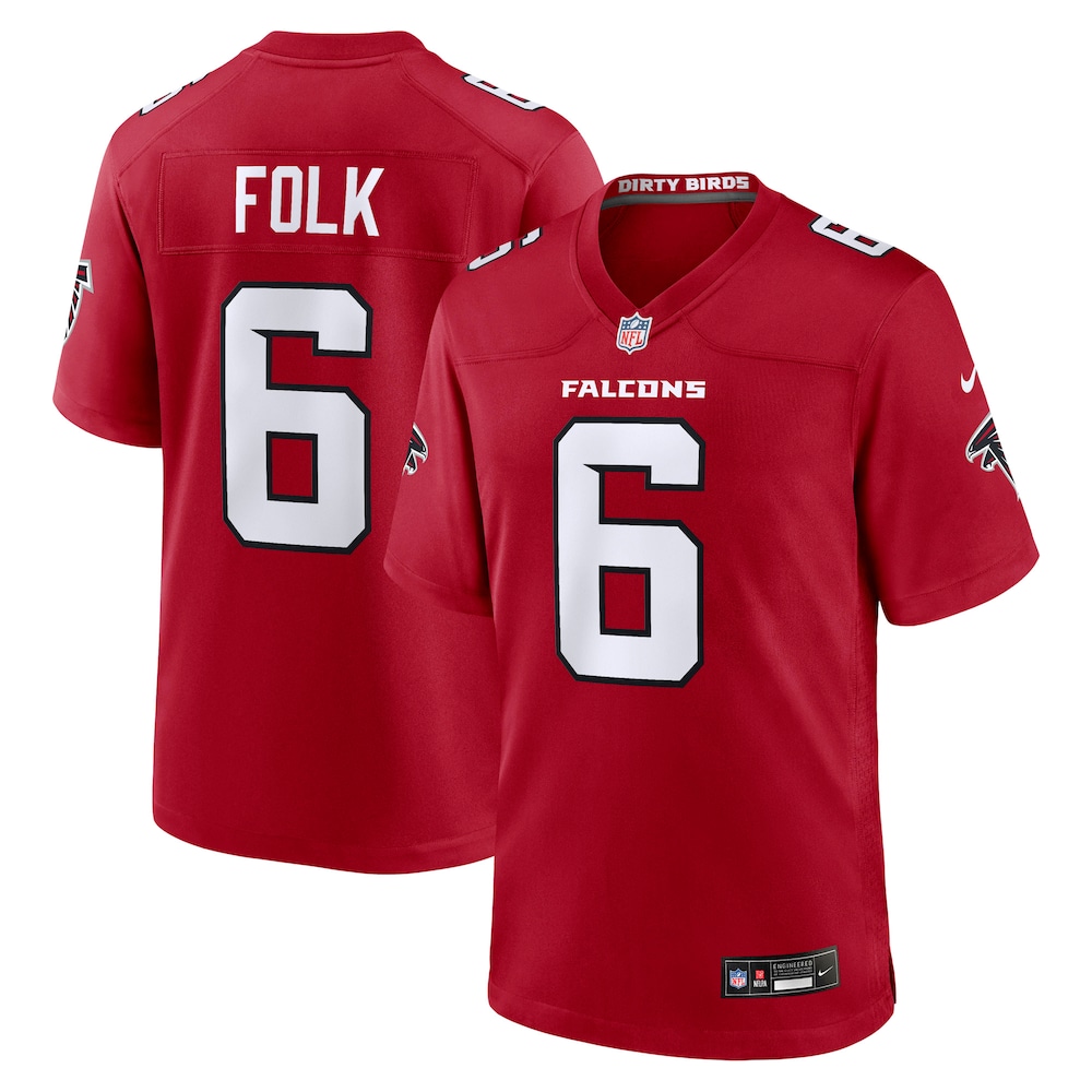 Atlanta Falcons Merch - Men's Nick Folk Team Game Jersey, Red 1 - Unicasport Atlanta Falcons Merch - Men's Nick Folk Team Game Jersey, Red