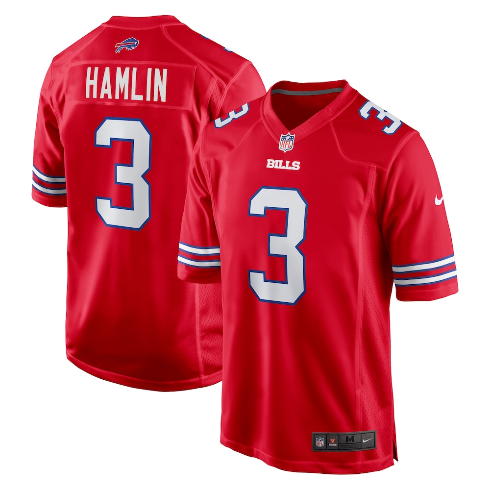 Buffalo Bills Merch - Men's Damar Hamlin Alternate Game Jersey, Red - Football Gifts For Men 1 - Unicasport Buffalo Bills Merch - Men's Damar Hamlin Alternate Game Jersey, Red - Football Gifts For Men