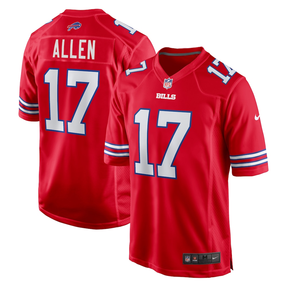 Buffalo Bills Merch - Men's Josh Allen Alternate Game Jersey, Red 1 - Unicasport Buffalo Bills Merch - Men's Josh Allen Alternate Game Jersey, Red